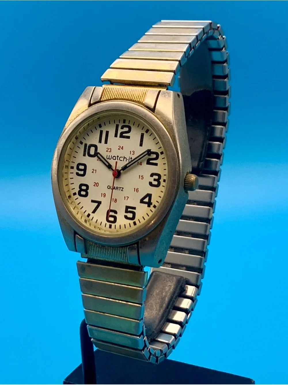 WATCH•IT By ADVANCE Men’s Vintage Military Field Wristwatch Working New Battery